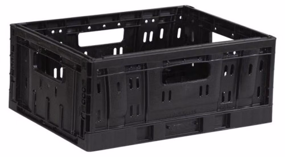 Cassa pieghevole in plastica piccola 20 litri nera pieghevole