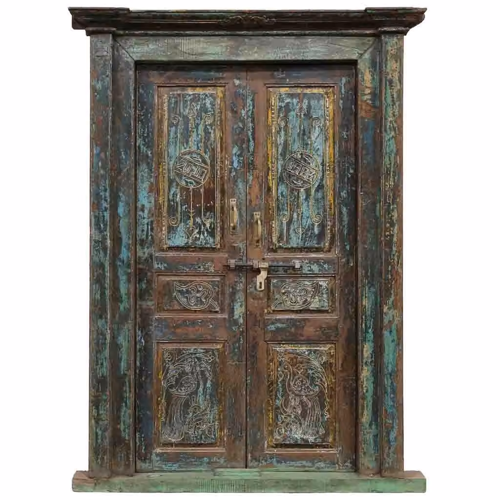 Porta in legno stile antique Wanderlust Deco marrone L: 155 cm, P: 12 cm, H: 211 cm – 2