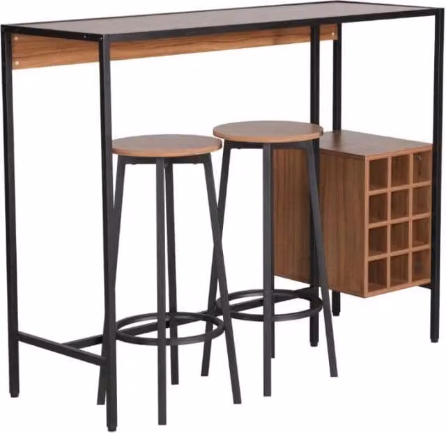 Banco Bar Con Cantinetta E 2 Sgabelli