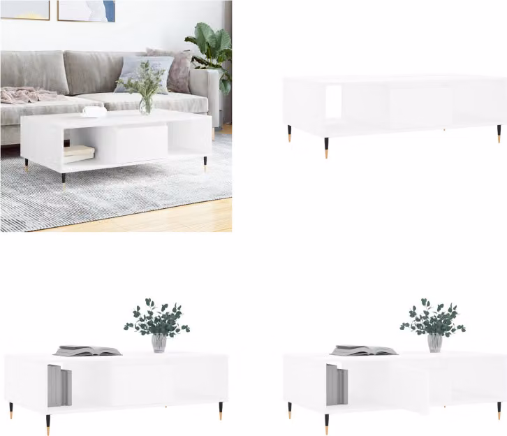 vidaXL Tavolino Bianco 104x60x35 cm Materiale a base di legno - Tavolino - Tavolini - Tavolino basso - Tavolo