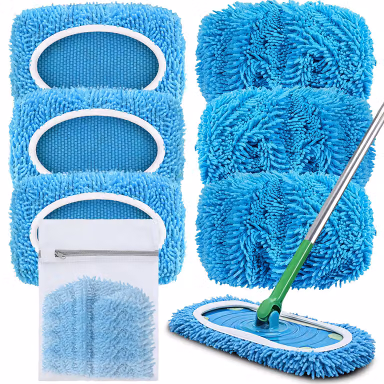 Panni in microfibra per Swiffer Sweeper, confezione da 6 pezzi, lavabili, colore azzurro cielo