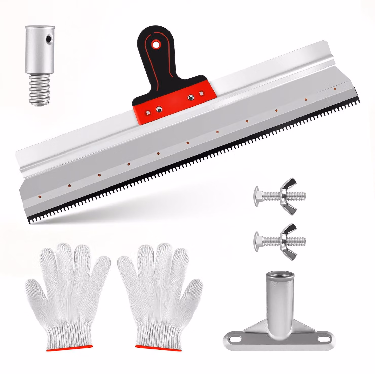 Raschiatore per grandi superfici, 56 cm, dentatura da 5 mm, acciaio inossidabile, autolivellante