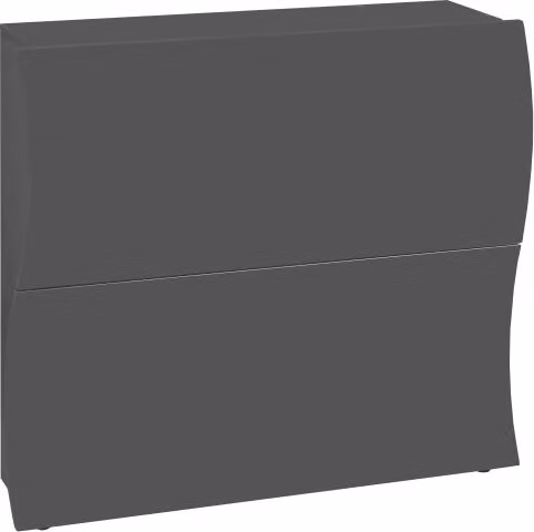 Scarpiera 2 Ante a Ribalta Onda 101x26,6x81,4 cm Finitura in Melamina Antracite Opaco