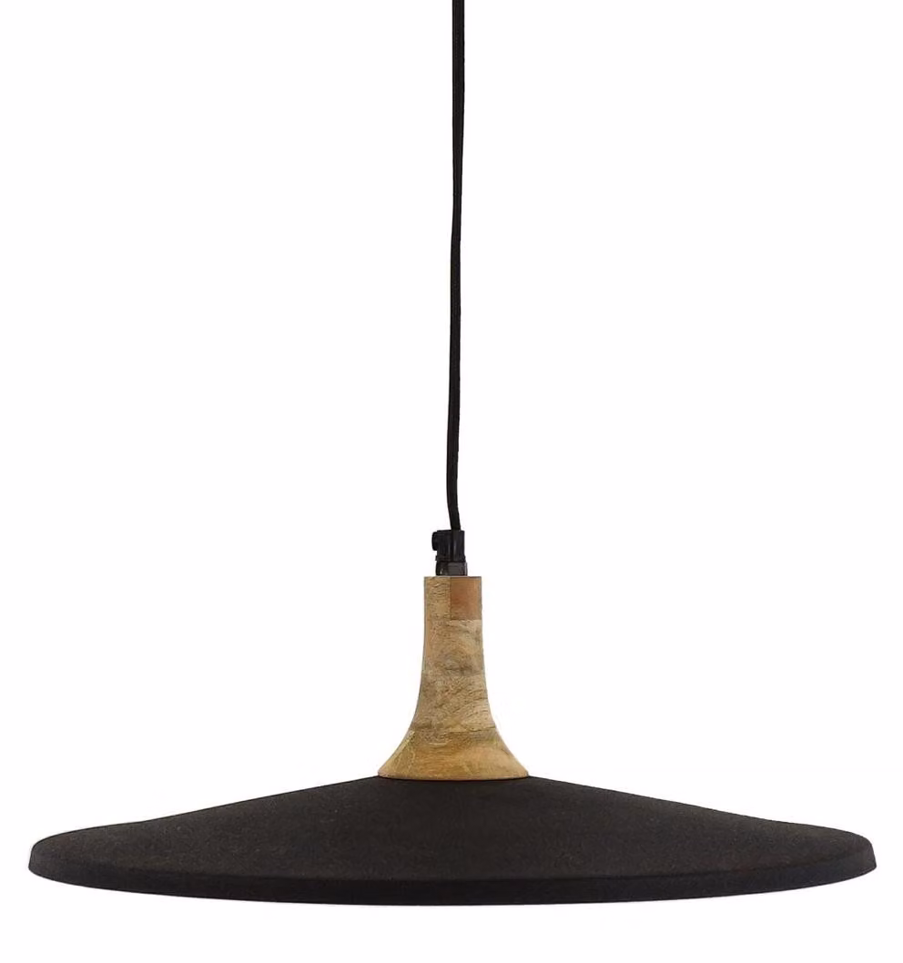 Lampada a sospensione Pomax Brampton, nera, diametro 40 cm, altezza 13 cm