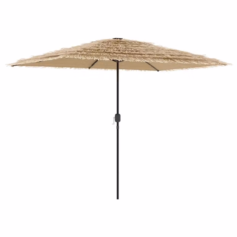 Ombrellone Giardino LED e Palo in Acciaio Marrone 300x200x250cm