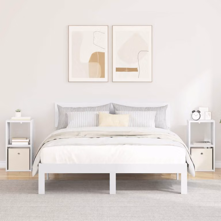 Set di 2 comodini vidaXL bianchi in stile moderno in MDF L: 30,5 cm, P: 27 cm, H: 59,5 cm