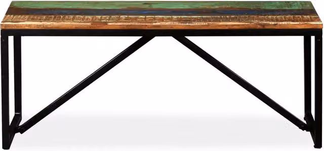 Panca in stile industriale vidaXL in legno e metallo marrone L: 110 cm, P: 35 cm, H: 45 cm – 1