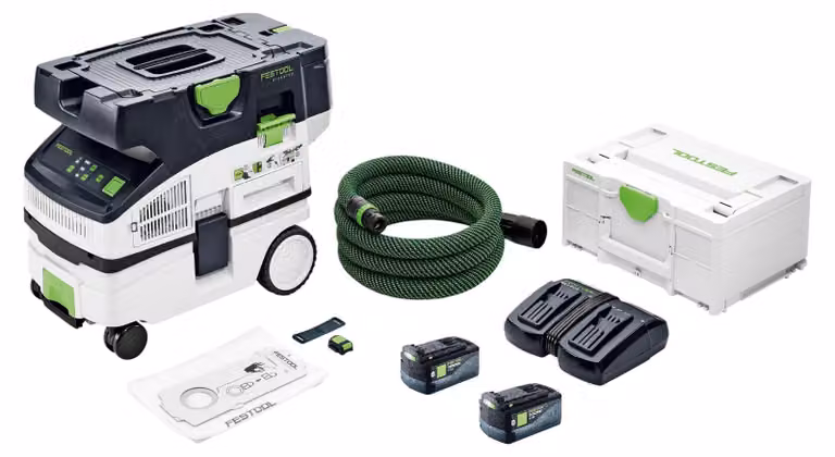 Festool CTLC MINI I-Basic Aspiratore mobile a batteria 36 V ( 2x 18 V ) Classe di polvere L + 2x batteria 5,0 Ah + doppio caricabatterie + Systainer
