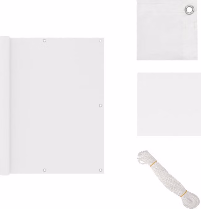 vidaXL Schermo privacy per balconi bianco 120x600 cm Tessuto Oxford - Ombrelloni e tende da sole