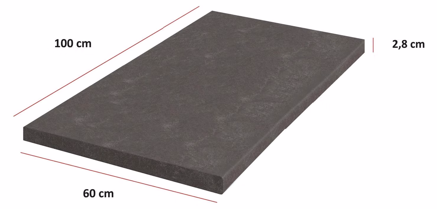 Piano di lavoro da cucina Metallic Brown 100 cm 28 mm Bianca Grey Rose - Angolo cottura