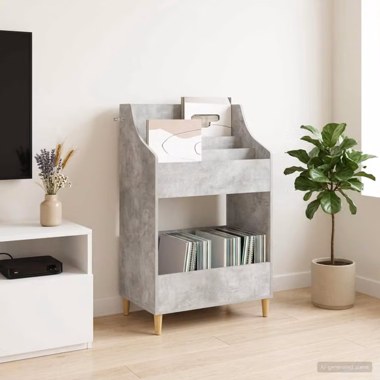 Scaffale Media Moderno vidaXL Grigio Opaco L: 70,5 cm, P: 46 cm, H: 112 cm