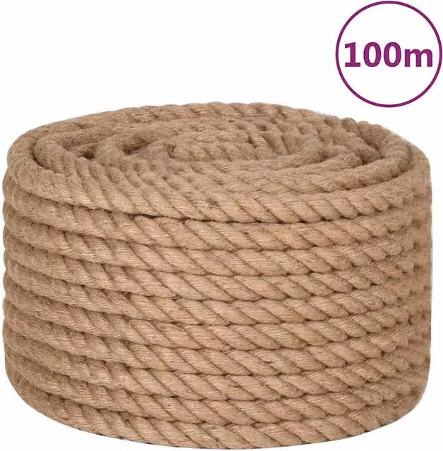 Fune in juta 100% DESIGN IN, colore beige, Lunghezza: 100 m, Diametro: 20 mm
