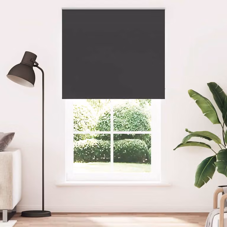 Tenda a Rullo Oscurante vidaXL in Poliestere, Colore Antracite/Nero, L: 135 cm, H: 210 cm