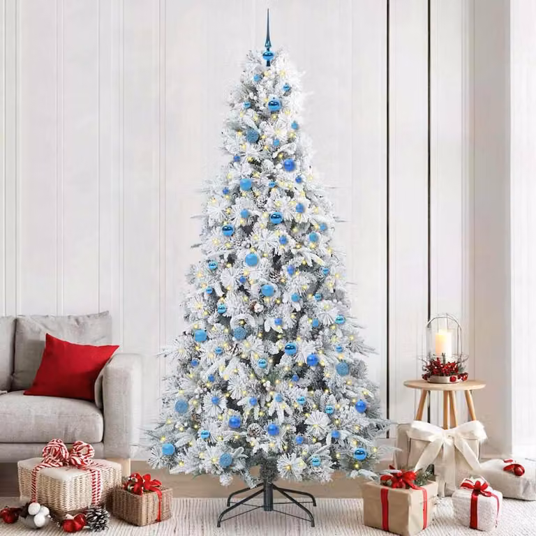 Maison Exclusive - Albero di Natale artificiale pieghevole, bianco, 240 cm, realizzato in PE e PVC