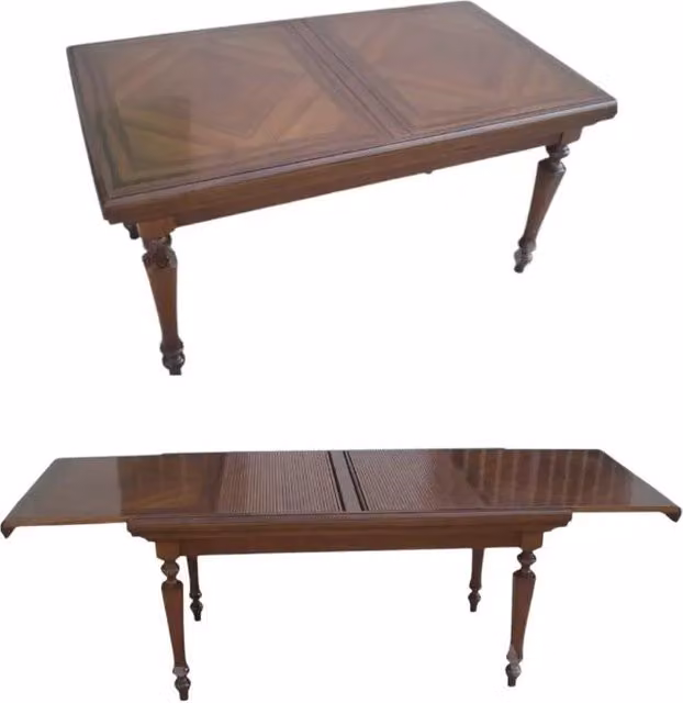 Tavolo allungabile moderno in legno noce color marrone Mobili 2G L: 160 cm, P: 90 cm, H: 80 cm – 5