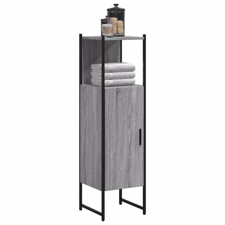 Mobile da bagno vidaXL Grigio Sonoma in legno multistrato, L/P/H: 33 x 33 x 120,5 cm