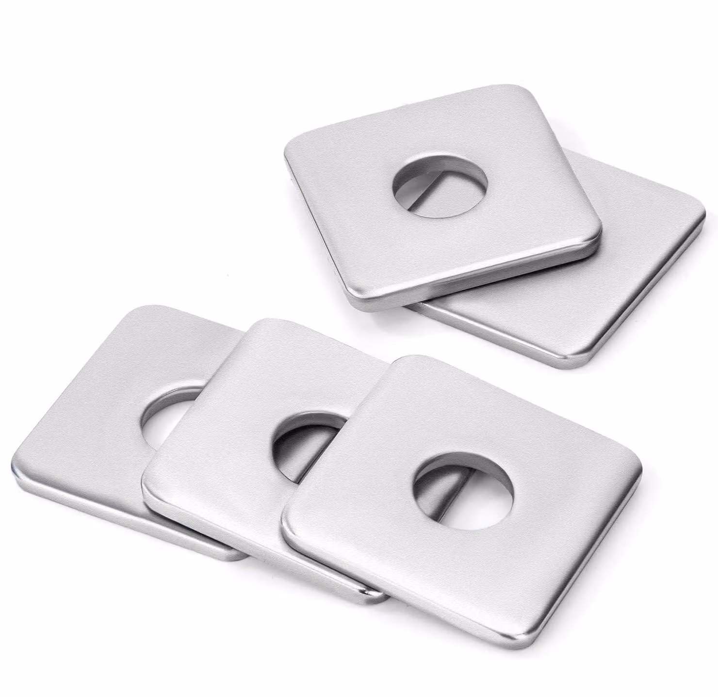 Dischi quadrati piatti, 8 mm, 30 x 30 x 3 mm, confezione da 5 pezzi, per viti M10