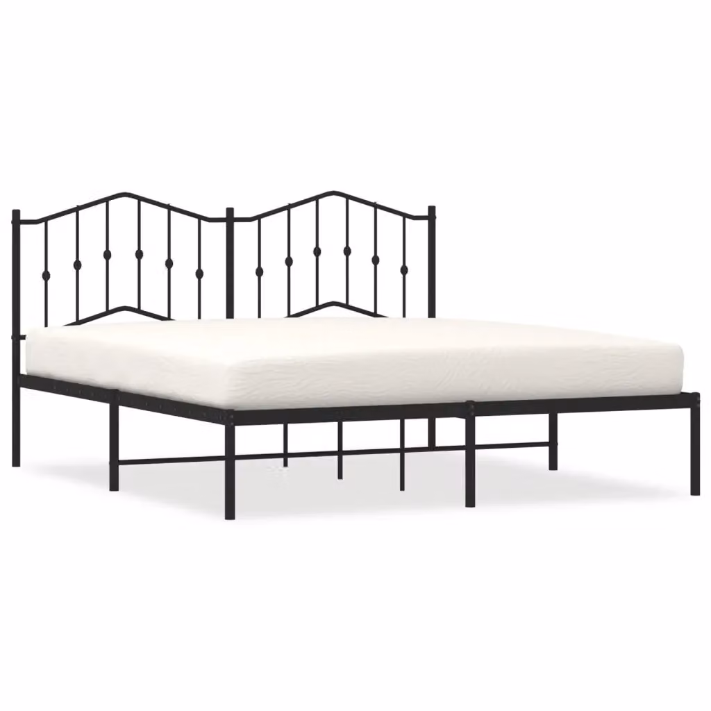 Letto con testiera in metallo nero vidaXL L/P: 180 x 200 cm – 2