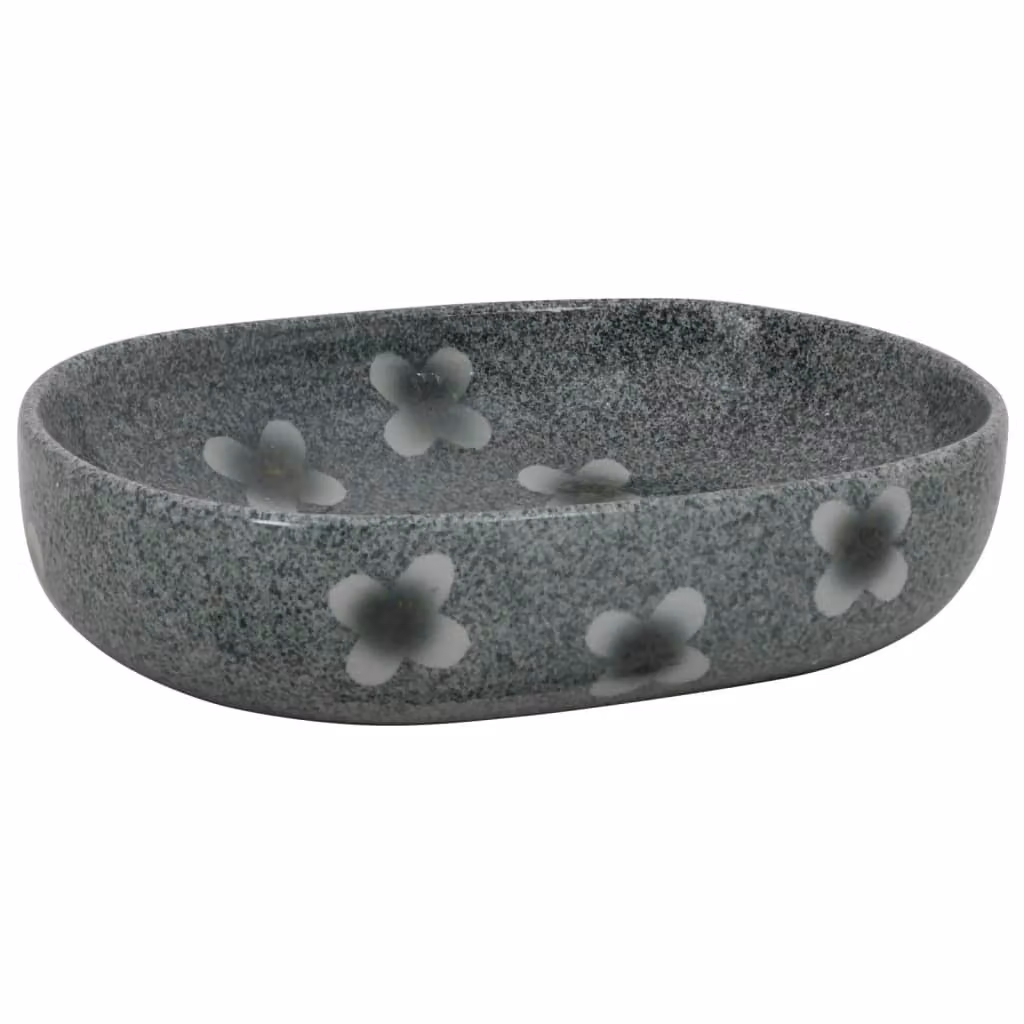 Lavabo da Appoggio Blu Ovale 59x40x14 cm Vetroceramica