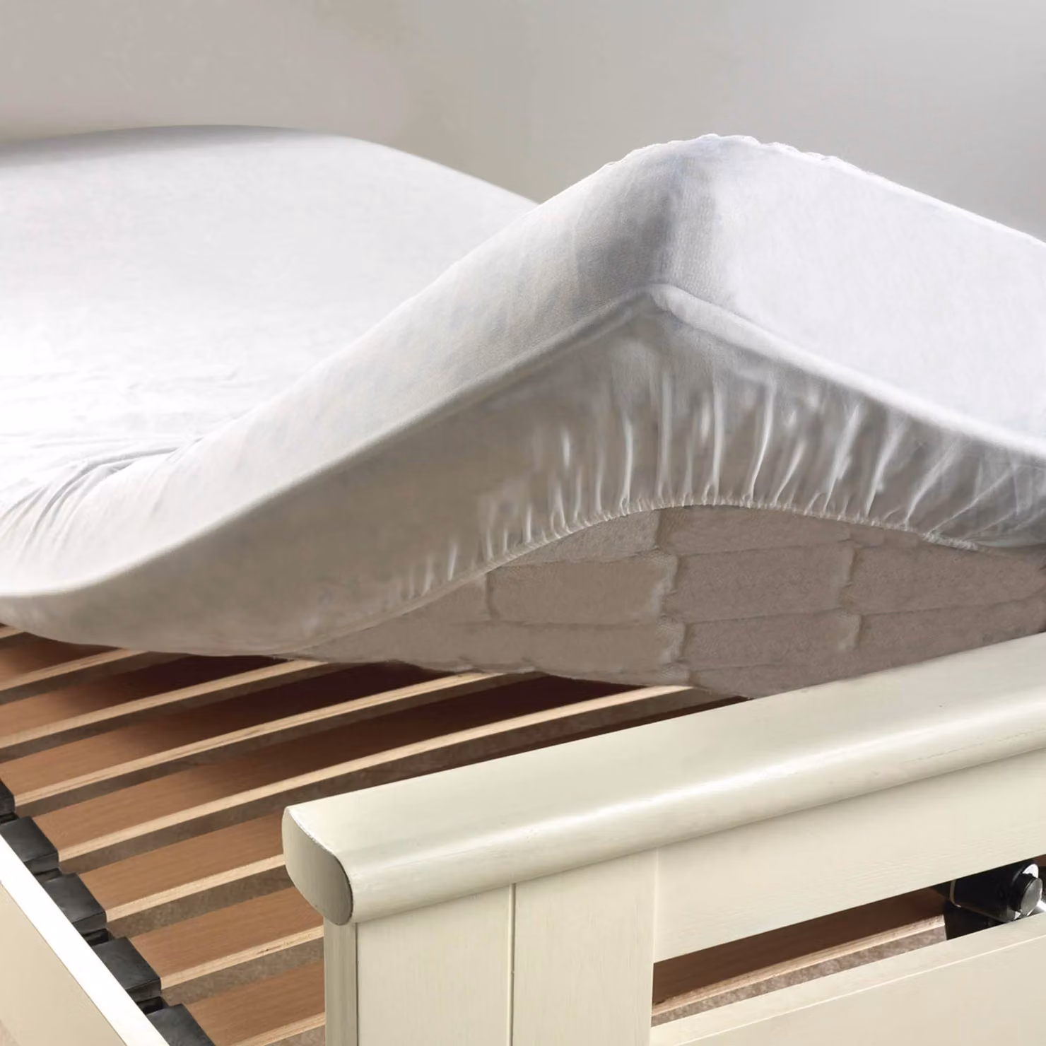 Coprimaterasso 90x190 cm, in pile, impermeabile, bianco