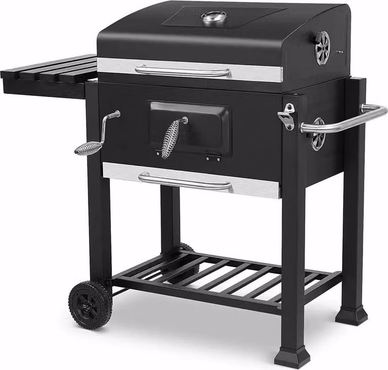 Bolt Edge, barbecue a carbonella con affumicatore - Barbecue su rotelle - Per 5-10 persone - Con ripiano
