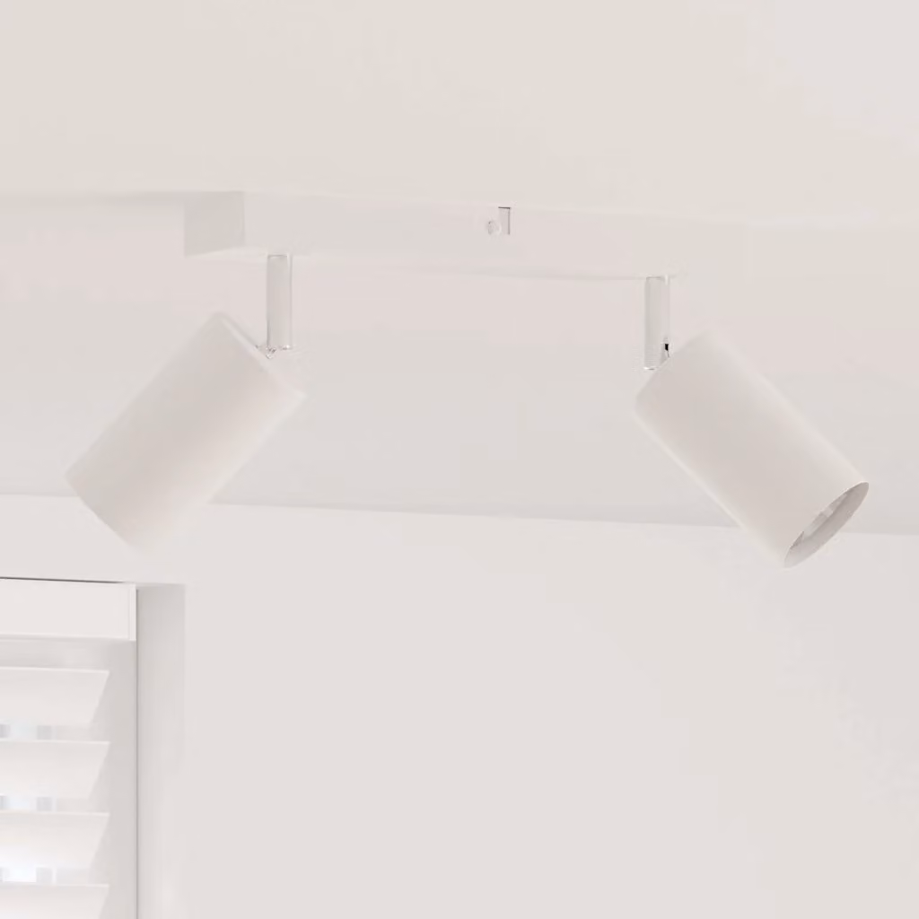 vidaXL Faretto da soffitto regolabile in metallo Bianco L 26 cm x P 6 cm x H 16 cm