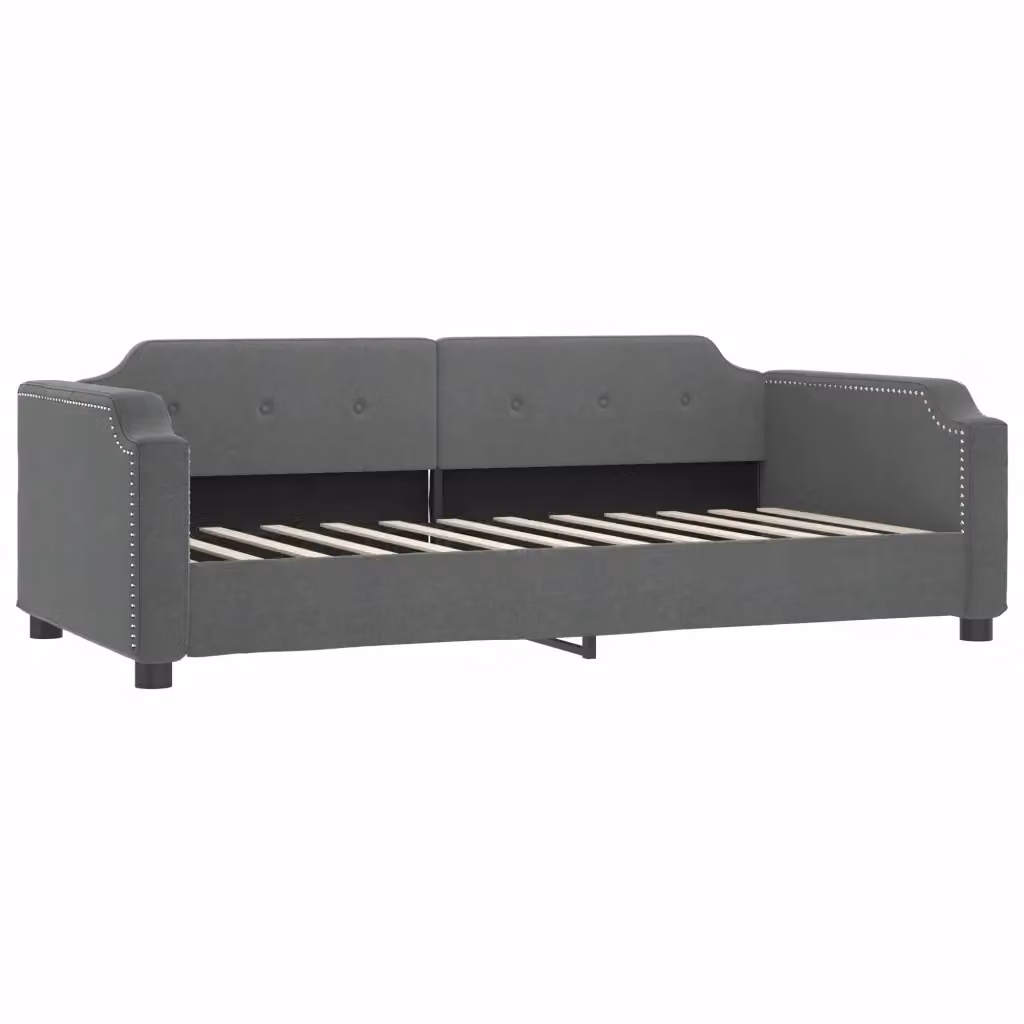 Letto da giorno moderno vidaXL in tessuto grigio con struttura in legno e metallo – 2