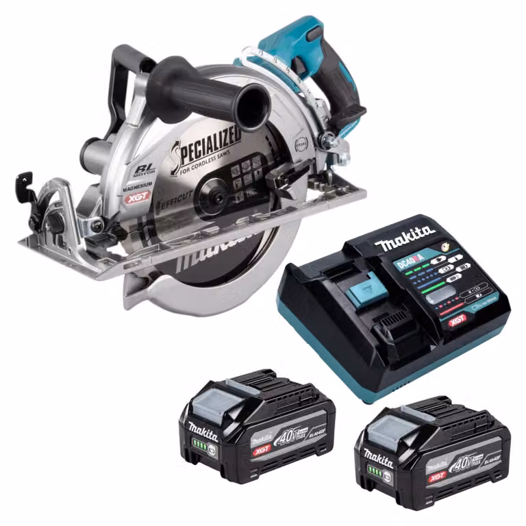 Sega circolare a batteria Makita RS 002 GU201 40 V max. 260 mm Brushless + 2 batterie da 4,0 Ah + caricabatterie