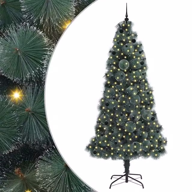 Albero di Natale artificiale a forma di cono verde con illuminazione LED luce bianca calda e alimentazione USB per interno ed esterno – 1