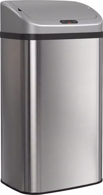Pattumiera con Sensore HOMCOM da 48L in Acciaio Inox Argento con Chiusura Morbida e Superficie Anti-impronte – 1