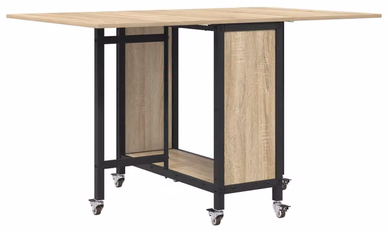Tavolo da pranzo pieghevole con ruote 130 x 80 x 76,5 cm