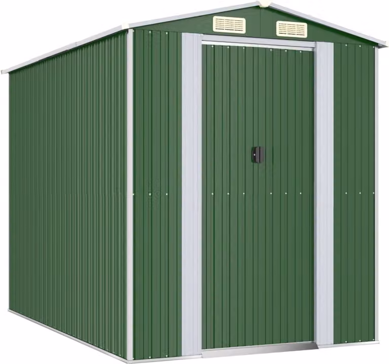 Capanno da Giardino Verde 192x274x223 cm Acciaio Zincato