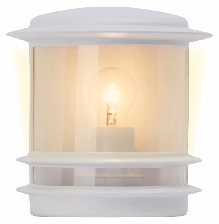 Lampada da parete con sensore di movimento, attacco E27, massimo 60 W, bianca, 24 cm