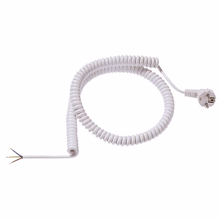 Cavo a spirale BACHMANN 1-4m bianco, H05VV-F 3G1,5mm² AEH/CEE7/7