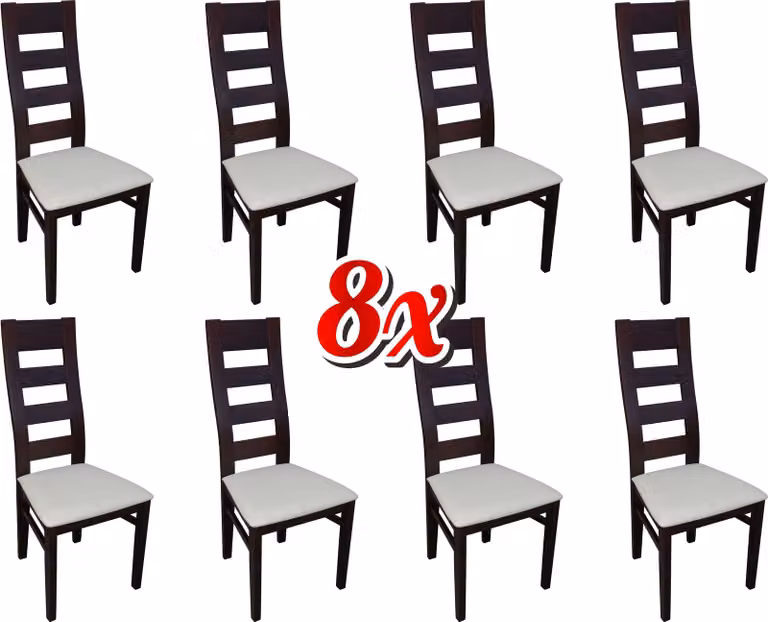 Gruppe Sitz Polster Lehn Stühle Garnitur Holz Massiv Luxus Sessel Set 8x Stuhl