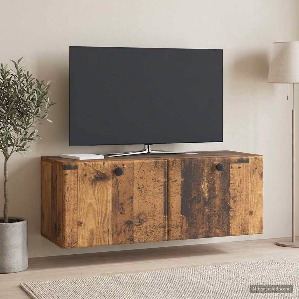 Mobile Porta TV da Muro vidaXL in Legno Marrone Antico, L 78,5 cm x P 31 cm x H 30 cm