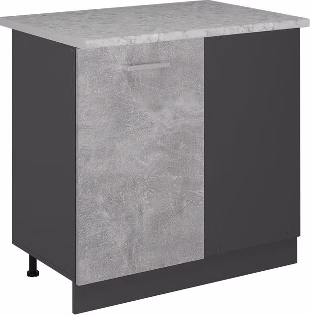 Mobile ad angolo cucina R-Line Calcestruzzo/Antracite 86 cm PL Marmo Vicco