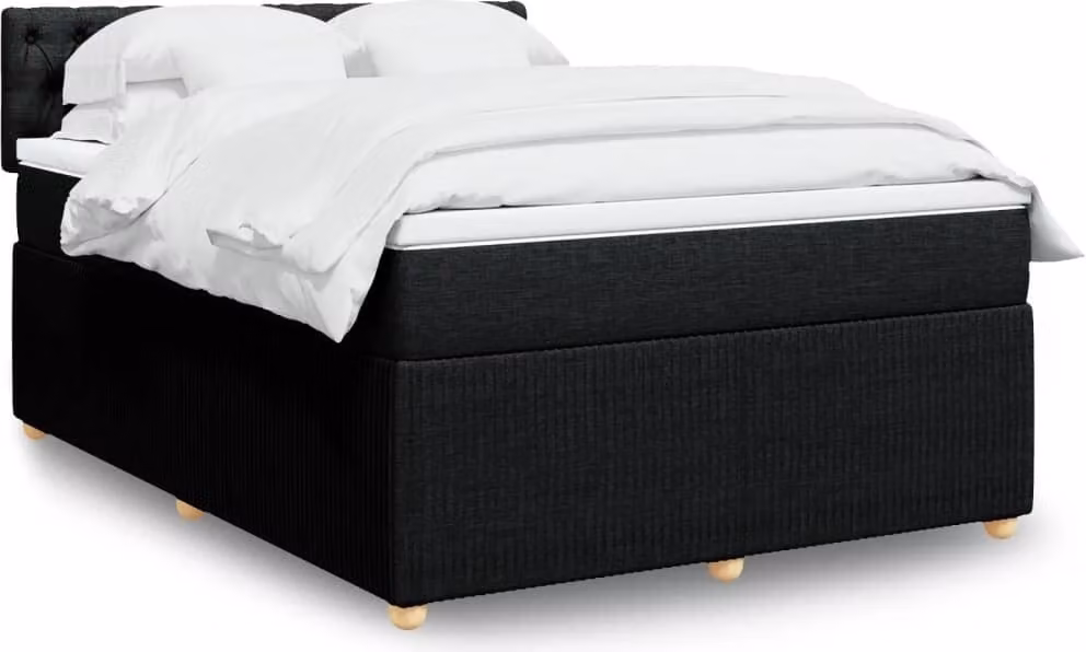 Maison Exclusive - Letto boxspring con materasso nero 160x200 cm Tessuto