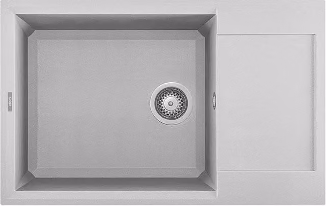 Lavello da incasso Elleci Easy 310 con 1 vasca, Grigio o Bianco, L 78 cm x P 50 cm