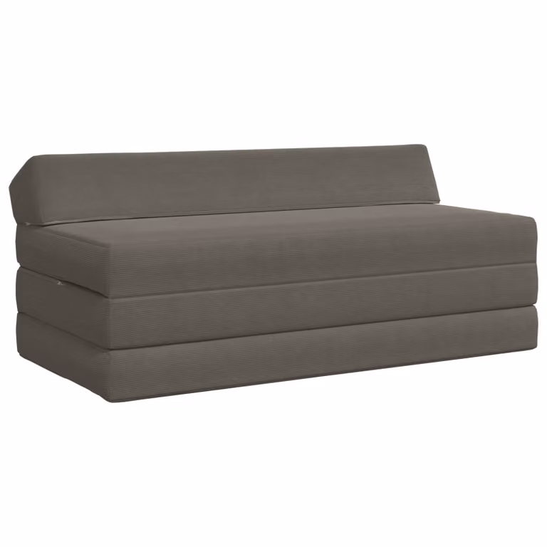 vidaXL Divano Letto Pieghevole Moderno in Tessuto Grigio L: 120 cm, P: 60 cm, H: 49 cm