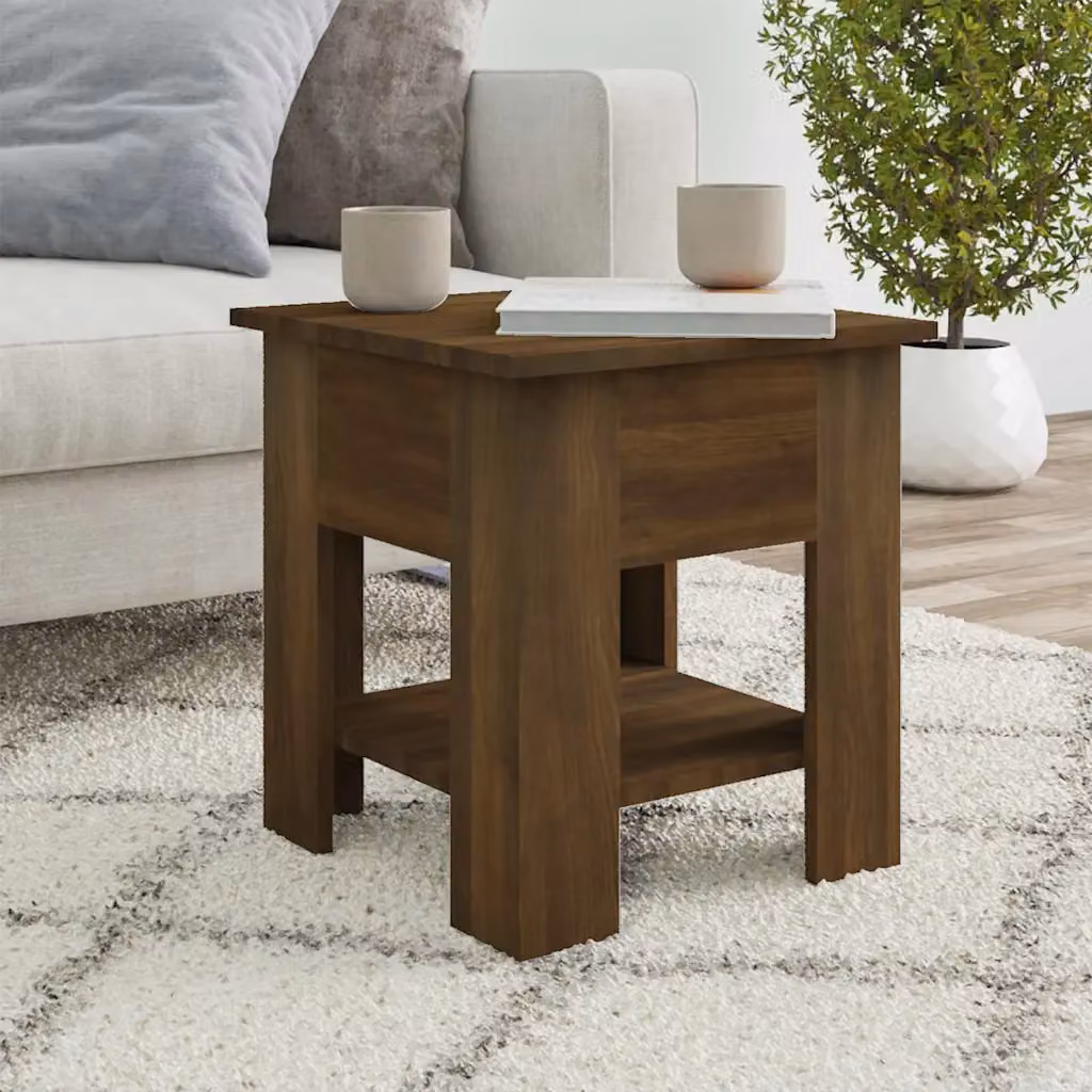 Tavolino da salotto moderno vidaXL in legno marrone rovere L/P/H: 40 x 40 x 42 cm