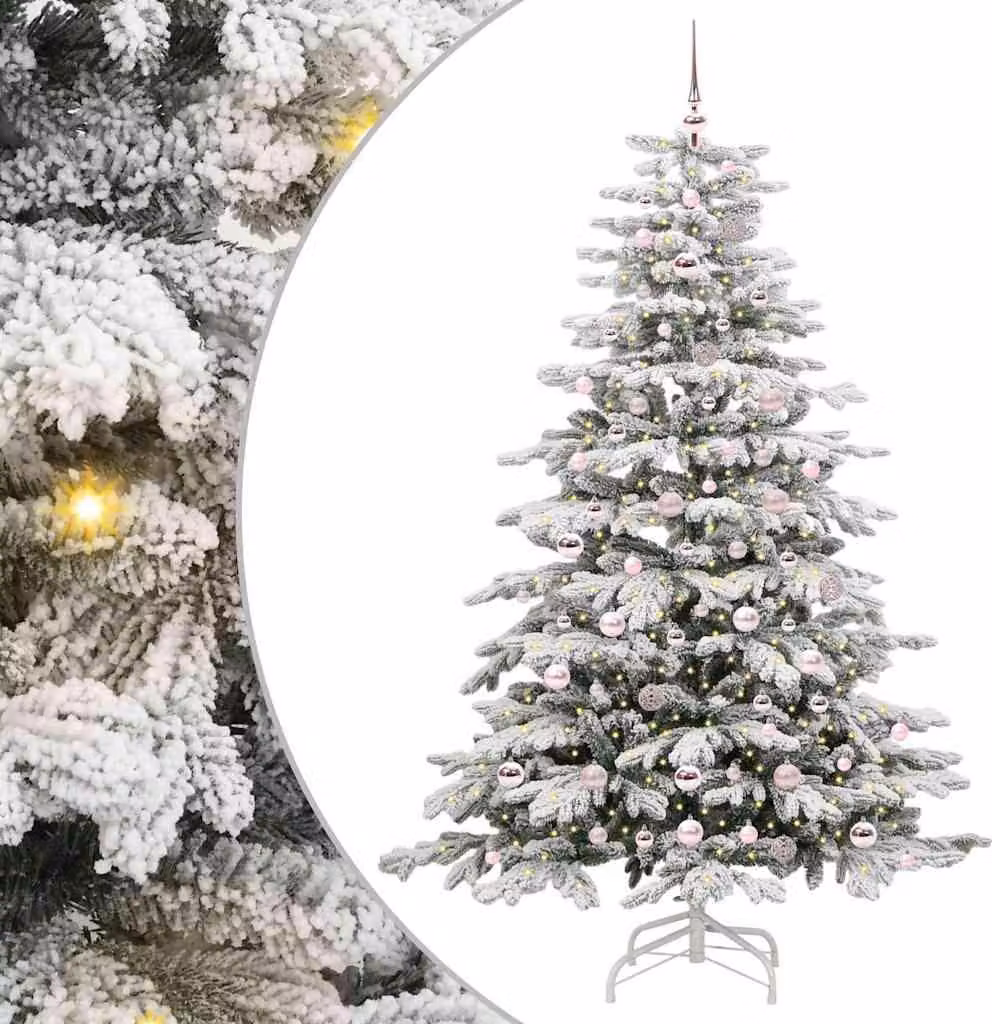 Albero di Natale Artificiale con Rami Pieghevoli Bianco 210 cm