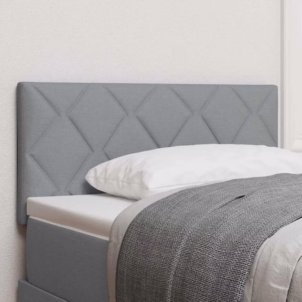 Testiera per letto moderna vidaXL in tessuto grigio con struttura in legno e pannello imbottito