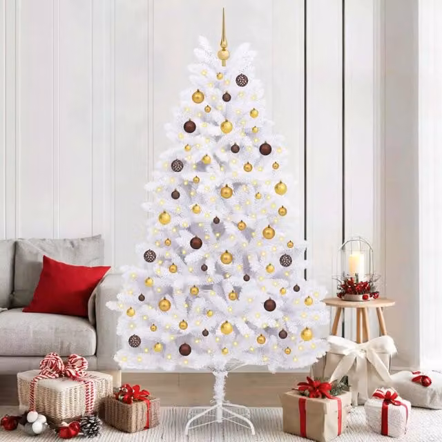 Albero di Natale artificiale bianco vidaXL L: 106 cm, P: 106 cm, H: 210 cm
