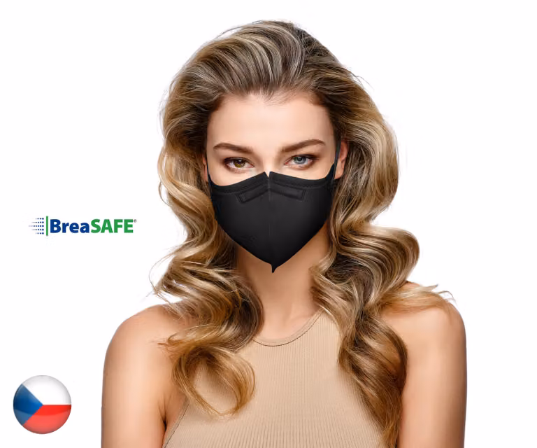 5x NanoRespiratore ceco BreaSAFE® FFP2 - Riutilizzabile - nero M