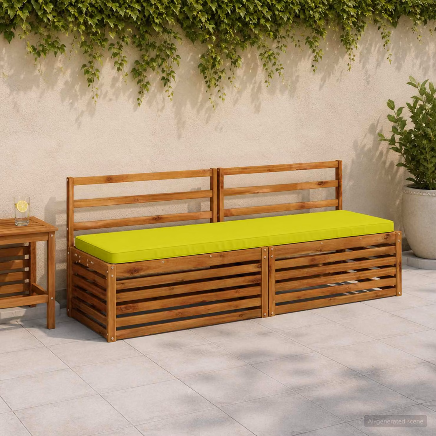 Cuscino per Panchina vidaXL in Poliestere con Rivestimento Rimovibile e Resistente ai Raggi UV, Disponibile in Verde o Giallo