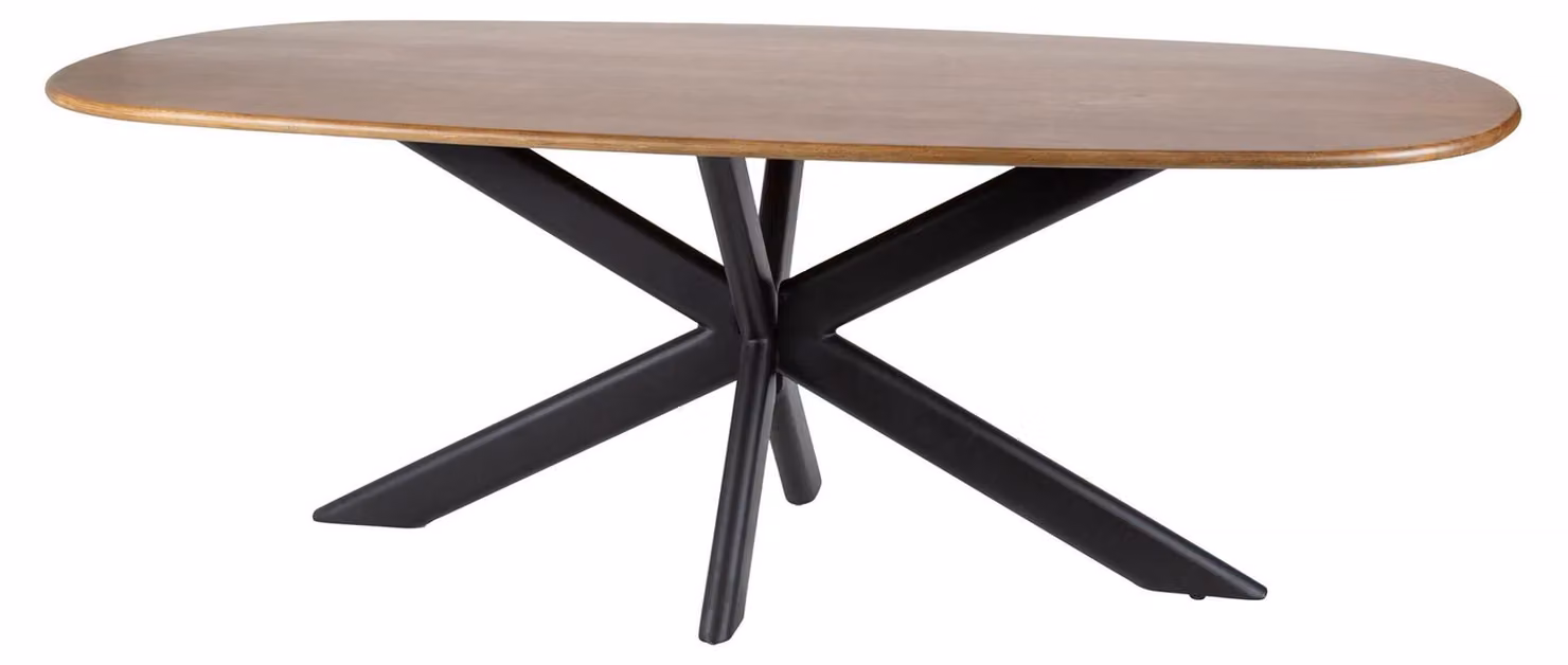 Tavolo da pranzo FURNLUX Cliff sabbia marrone e nero 180 cm / Colore principale: marrone / Dimensioni: 180 x 76 x 95 cm