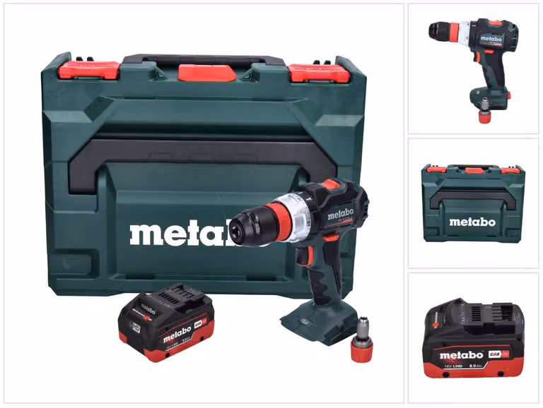 Metabo BS 18 LT BL Q 18 V 75 Nm Trapano avvitatore a batteria senza spazzole + 1x batteria 8,0 Ah + metaBOX - senza caricatore