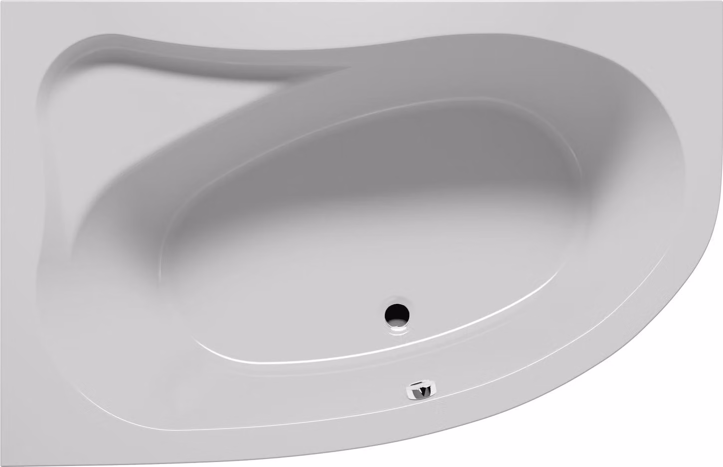 RIHO Aryl Baignoires d'angle, version droite, à encastrer, 2 places, blanc, B021001005, B021001005
