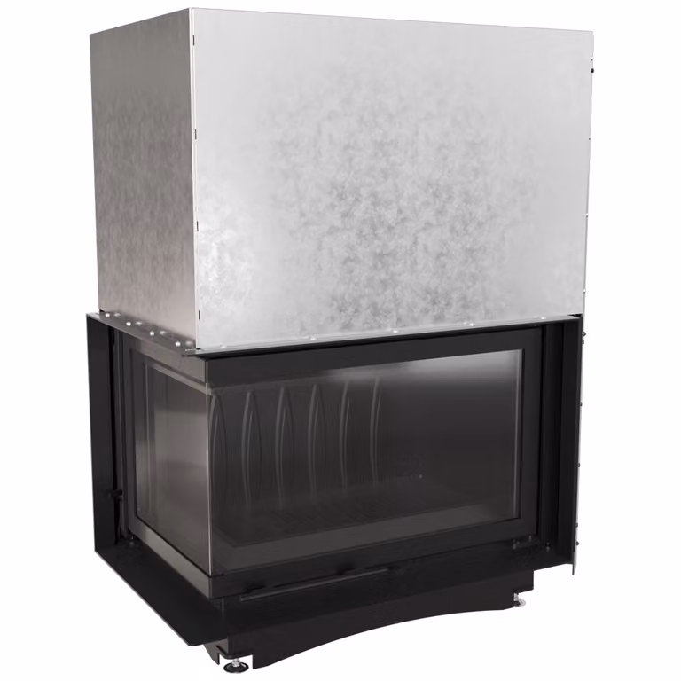 Caminetto in ghisa per legna OLIWIA sinistro 16 kW Ø 200 porta sollevabile